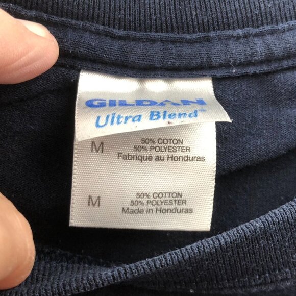 Gildan Mens Penn State T-Shirt Medium Long Sleeve Shirt Ultra Blend Navy Casual - Picture 7 of 11